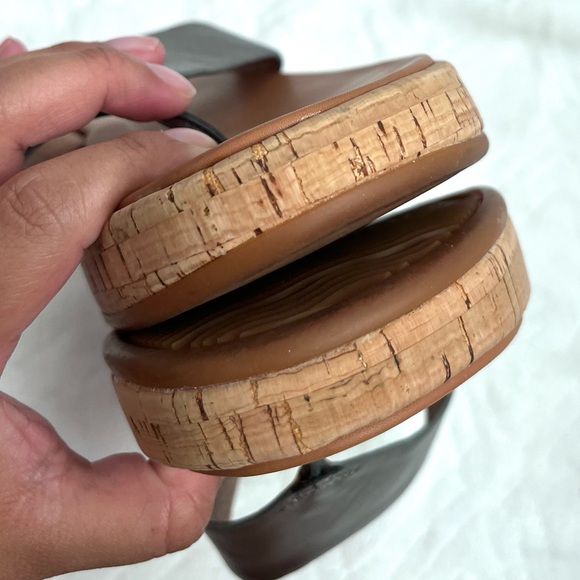 FitFlop Metallic F-mode Leather/Cork Flatform Sandals - Picture 7 of 11